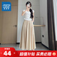 真維斯（Jeanswest）女裝山本裙新款夏季通勤高腰A字顯瘦垂墜感時(shí)尚百搭半身裙裙子GL 奶杏色8170 L 165/68A