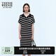 Teenie Weenie小熊女裝時尚簡約春夏松弛感連袖V領(lǐng)翻領(lǐng)毛衣白色連衣裙 藏青色 M