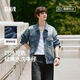 森馬（Semir）森柔牛仔|夾克男牛仔外套秋季寬松翻領(lǐng)上衣街頭潮流103524108101