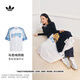 adidas復(fù)古籃球風(fēng)寬松運(yùn)動短袖開衫男女夏季阿迪達(dá)斯官方三葉草   白/空軍藍(lán)   L