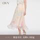 OVV【藝術(shù)家聯(lián)名】2024春夏新款女裝6MM印花真絲A字半身裙 櫻花粉14 XL