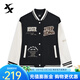 特步（XTEP）運(yùn)動(dòng)棒球服男女同款2024秋季新款潮流寬松休閑時(shí)尚開衫夾克外套 正黑色/棉花白 XL