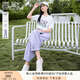 香影休閑套裝女2025年夏季新款一整套搭配短袖t恤紫色褲子兩件套 紫色 L