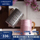 Lomonosov俄皇【新婚禮物】高檔馬克杯水杯情侶對杯骨瓷高顏值瓷器STAR系列 STAR馬克杯粉黑對杯