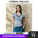 UR2025夏季新款女裝休閑簡約百搭撞色邊短袖T恤UWB450046 藍色 M