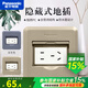 松下（Panasonic） 地插座金屬銅五孔防水地面電話電腦地板插座平推樹脂地插彈起 樹脂平推式五孔地插淺咖色