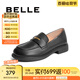 百麗（Belle）簡約上班樂福鞋女通勤平跟百搭單鞋B1983CM4 黑色 37 (235mm)