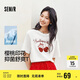 森馬（Semir）涼感T|短袖T恤女抑菌寬松潮流圓領(lǐng)2025夏季櫻桃上衣109325100023