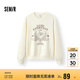 森馬（Semir）衛(wèi)衣女設計感繡花慵懶2025春季圓領落肩新年套頭衫潮109125116002