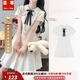 蕓蕁裙子女夏季2025新款甜美學(xué)院風(fēng)白色連衣裙女夏日新款韓系蝴蝶結(jié)初 白色[品牌高品質(zhì)]贈送蝴蝶結(jié)[無 S [80-95斤]