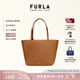 芙拉（FURLA）【限時優(yōu)惠】MIADIVA牛皮中號女士上班族休閑通勤手提托特包 棕色
