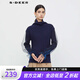S.DEER【新】圣迪奧女裝休閑高領(lǐng)網(wǎng)紗暈染寬松針織衫S233D3501 炭黑紫/93 XL 175