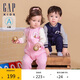 GAP嬰幼兒秋冬小熊logo抓絨連體衣兒童裝外出爬服哈衣643422