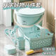 靠森大學(xué)住宿生必備用品宿舍洗漱盆桶開學(xué)高中寢室洗臉盆套裝男女軍訓(xùn) 云水藍(lán)【桶盆8件套】開學(xué)必備