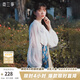 兩三事梵高雪紡襯衫女夏季新款白色蕾絲燈籠袖長袖上衣內(nèi)搭 與靈魂游蕩 白色 S