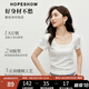 紅袖優(yōu)可絲正肩短袖T恤夏季新款女裝基礎(chǔ)百搭U領(lǐng)修身顯瘦休閑上衣 本白001 M