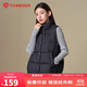 坦博爾羽絨服馬甲女立領(lǐng)寬松短款外搭羽絨背心外套TD336006 黑色 160 