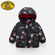 G.DUCKKIDS兒童羽絨服冬季寶寶外套白鴨絨男童女童保暖上衣短款太空人羽絨衣 黑色 90cm 建議身高70-80cm左右