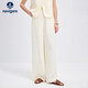 納維凱爾意大利小帆船女老錢(qián)風(fēng)通勤休閑褲亞麻闊腿長(cháng)褲2312075506 白 L