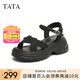 他她（TATA）涼鞋女鞋2025夏季新款休閑厚底法式氣質(zhì)時(shí)裝涼鞋女 黑色 36