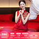 枝己紅色新中式旗袍新娘敬酒服2025新款結(jié)婚訂婚回門禮服出閣服嫁衣 DF101 M