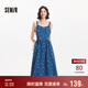 森馬（Semir）牛仔連衣裙女甜酷時(shí)尚個(gè)性2025夏元?dú)鉂M印背帶裙俏皮109325114025
