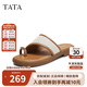 他她（TATA）女鞋25年夏人字拖女CJ901BT5 米/棕 40