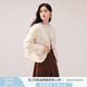 香影小香風(fēng)毛絨外套女秋冬裝2024新款千金感羊羔毛風(fēng)短款仿生皮草 米色 S