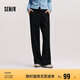 森馬（Semir）[陳都靈同款]休閑褲女雪尼爾闊腿褲24冬季加絨長(zhǎng)褲109724127003