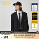 卡賓男裝條紋休閑西服23秋新款LOGO章仔外套商場(chǎng)同款B2233133005 煤黑色01 M /48/170