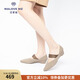 MALOVE MZ百搭氣質(zhì)尖頭平底鞋女2025新款一字帶淺口通勤低跟單鞋 燕麥色 37