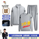 啄木鳥(niǎo)【三件套】運(yùn)動(dòng)套裝春秋季新款戶外運(yùn)動(dòng)健身跑步套裝 TZ219灰色 （立領(lǐng)三件套） XL (建議體重105-120斤)