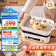 BRUNO【國家補(bǔ)貼】二代多功能鍋 家用電火鍋蒸煮炒一體機(jī) 不沾煎烤料理鍋 家用電烤肉鍋 5L 白BOE123