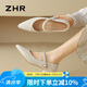 ZHR瑪麗珍女鞋輕便百搭淺口單鞋夏季粗跟增高鞋子女 BL267 米色 37 