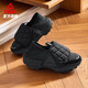 匹克（PEAK）態(tài)極大三角面包鞋男鞋春夏季一腳蹬懶人鞋男百搭舒適休閑運動(dòng)鞋女 【男款】全黑 42