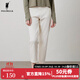POLOWALK米杏色褲子女2024春夏新款時(shí)尚百搭小個(gè)子休閑顯瘦直筒褲 米杏色 M (160)