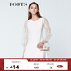 PORTS寶姿商場(chǎng)同款春夏新品女裝歐根紗拼接袖連衣裙 米白 M