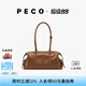 PECO989小丑保齡球包植鞣油蠟長(zhǎng)柄手拎腋下波士頓包七夕情人節(jié)禮物 琥珀色頭層半樹(shù)膏小?，F(xiàn)貨