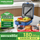 摩飛電器（Morphyrichards）多功能早餐機(jī)電餅鐺雙面加熱家用三明治機(jī)煎烤機(jī)烙餅機(jī)可拆洗上下盤MR8602 新款便攜早餐機(jī) 藍(lán)色