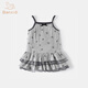 班喜迪女童連衣裙夏季2026新款洋氣兒童吊帶裙寶寶公主裙夏裝小女孩裙子 灰色 110