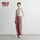 無印良品（MUJI）女式 燈芯絨直筒褲褲子女款長褲休閑褲秋季女裝BEB90C4A 煙熏粉色 L (165/70A)