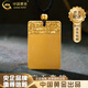 中國黃金（CHINA GOLD）黃金吊墜足金平安無事牌項鏈古法實心方牌掛墜七夕情人節(jié)生日禮物 無事牌【定制款5-7天發(fā)貨】-配黑繩 約30.5g