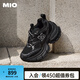 MIO[張予曦同款]米奧微翹圓頭復(fù)古做舊高跟老爹鞋厚底男女休閑鞋 黑色-女款 36