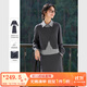 梵希蔓熔巖灰假兩件衛(wèi)衣套裝女2025年春季新款翻領(lǐng)衛(wèi)衣開叉直筒裙 A0817 熔巖灰 S
