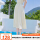 百圖betu女裝2025夏季新款半身裙高腰松緊腰顯瘦百搭A(yù)字裙子女2506T51 杏色 M