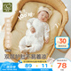 拉比嬰幼兒內(nèi)衣綁帶連體衣男女寶寶純棉護(hù)肚24秋冬哈衣爬服 米白 59cm