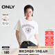 ONLY2025春季新款隨性慵懶寬松落肩圓領印花純棉T恤女|125101005 A43奶油白色 M