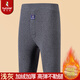 啄木鳥(niǎo)冬季男士保暖褲秋褲男加絨加厚打底駝絨保暖彈力打底褲加大碼棉褲 【淺灰】駝絨加厚 2XL 建議120-140斤