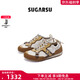 SugarSu酥履章若楠趙昭儀同款25年新款復(fù)古紅色德訓(xùn)休閑拼色芭蕾阿甘鞋 復(fù)古黃棕色 36