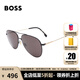 雨果博斯（HUGO BOSS）太陽鏡鏡框男女款飛行員式潮流時尚開車墨鏡眼鏡架1558OFS  63mm